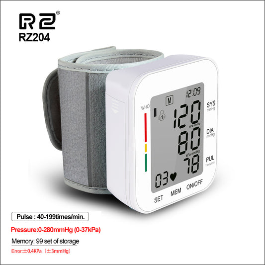 RZ Digital Wrist Blood Pressure Monitor Pulse Rate Heart Beat Rate Meter Device Medical Equipment Tonometer BP Sphygmomanometer