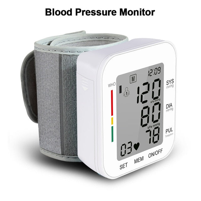 RZ Digital Wrist Blood Pressure Monitor Pulse Rate Heart Beat Rate Meter Device Medical Equipment Tonometer BP Sphygmomanometer