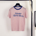 Korean Cute Letter Tee shirt femme Hipster Harajuku Lurex Womens Clothing Kawaii Ladies short sleeve T Shirt Women Tops B-052