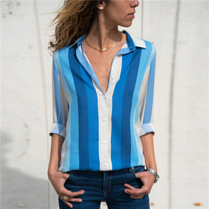 Aachoae Women Blouses 2020 Fashion Long Sleeve Turn Down Collar Office Shirt Blouse Shirt Casual Tops Plus Size Blusas Femininas