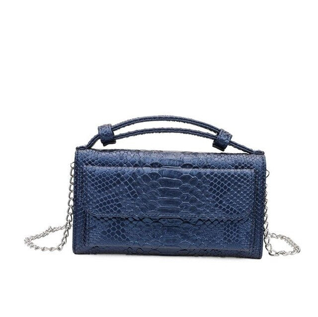 Luxury Genuine Python Leather Hand Bags Cross Body Shoulder Bag Snakeskin Designer Day Clutch Chain Crossbody Bag