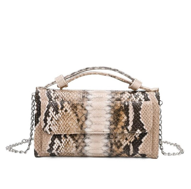 Luxury Genuine Python Leather Hand Bags Cross Body Shoulder Bag Snakeskin Designer Day Clutch Chain Crossbody Bag