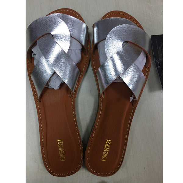 NAN JIU MOUNTAIN Flat Sandals Summer Women's Slippers Leather Comfortable Sole Cross Weave 8 Colors Woman Shoes Solid Color