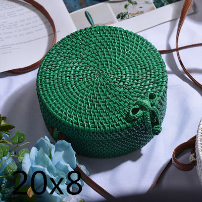 Bali Island Hand Woven Bag Round Bag buckle Rattan  Straw Bags Satchel Wind Bohemia Beach Circle Bag