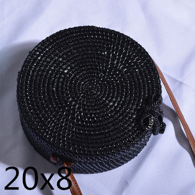 Bali Island Hand Woven Bag Round Bag buckle Rattan  Straw Bags Satchel Wind Bohemia Beach Circle Bag