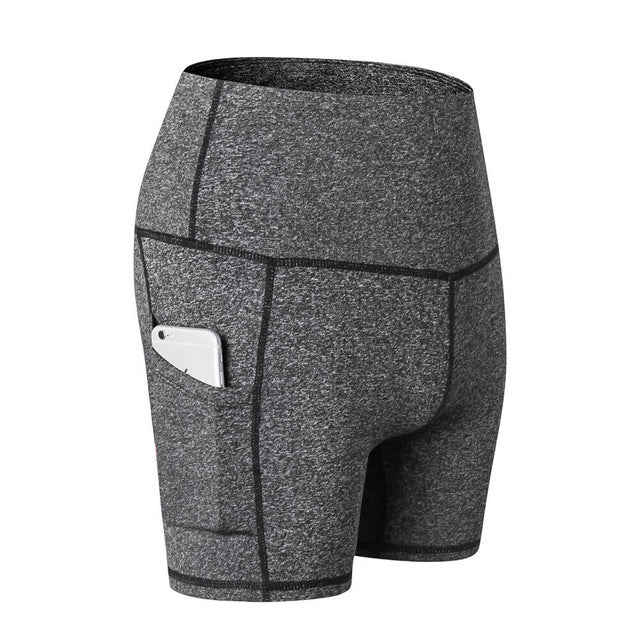 Women's High Waist Sports Short Workout Running Fitness Leggings Female Yoga Shorts Gym Yoga  Leggings With Side Pocket