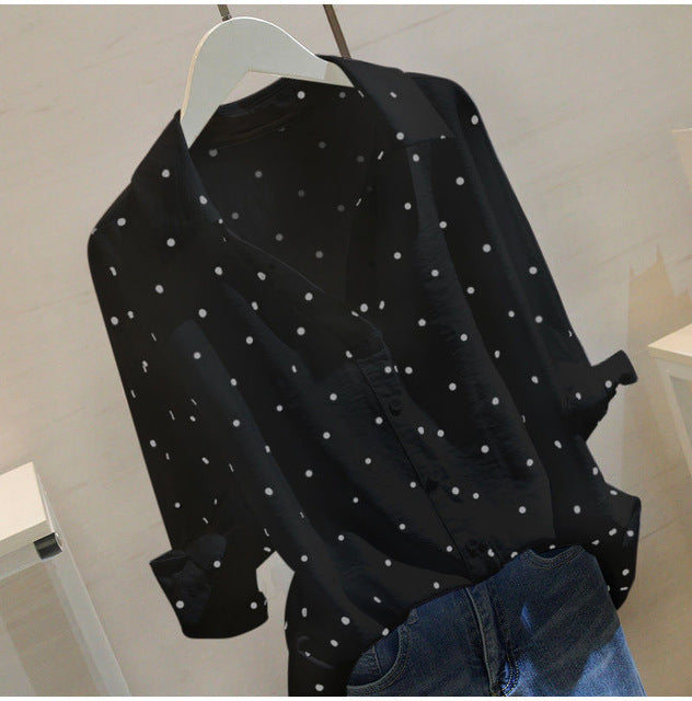 Summer Plus Size White Blouse Shirt Fashion Womens Tops Korean Blouses Fall Female Shirt Polka Dot OL Women Blusas 5XL