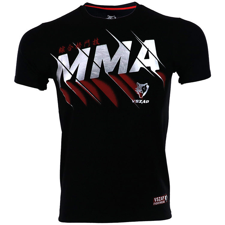 VSZAP MMA Muay Thai Boxing Shorts Muay ThaiPattern Sport T Shirt Training Wear Breathable Clothing MMA Shirt Boxing Clothing