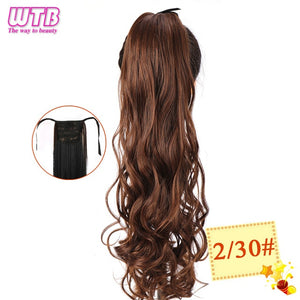 WTB 22" Long Straight Ponytails for Women Heat Resistant Synthetic Drawstring Fake Hair Pony Tail Extensions