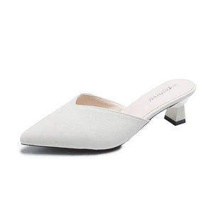 White Spring Office Shoes Women High Heels Pump 5CM Slip on Sandals Sandalias Comfortable Ladies Tenis  White High Heels