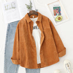 Corduroy Shirts Womens Tops And Blouses Long Sleeve Spring Ladies Solid Loose Boyfriend Style Shirt