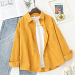 Corduroy Shirts Womens Tops And Blouses Long Sleeve Spring Ladies Solid Loose Boyfriend Style Shirt