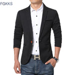 FGKKS New Arrival Luxury Men Blazer New Spring Fashion Brand Slim Fit Men Suit Terno Masculino Blazers Men