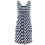 Fashion striped dress large size summer dress  loose simple sleeveless dress women's clothing