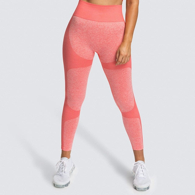High Waist Yoga Pants Seamless Women Sports Leggings Fitness Solid Athletic Workout Long Tights Gym Running Trousers Girls