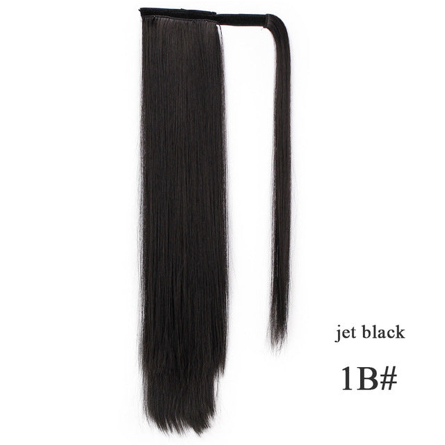 Vigorous Corn Wavy Long Ponytail Synthetic Hairpiece Wrap on Clip Hair Extensions Ombre Brown Pony Tail Blonde Fack Hair
