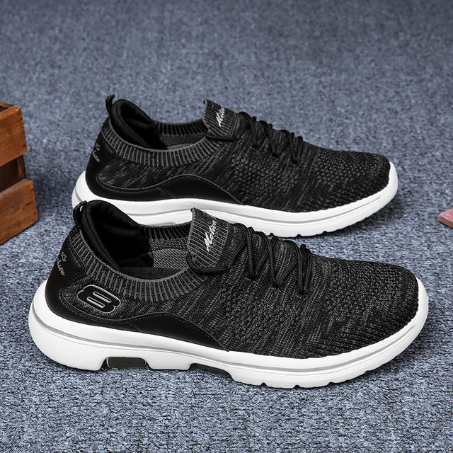 Men Shoes Jogging Sneakers For Men Summer Mesh Casual Sport Sock Shoes Lace-up Outdoor Running Shoes Man skecher Basket Shoes