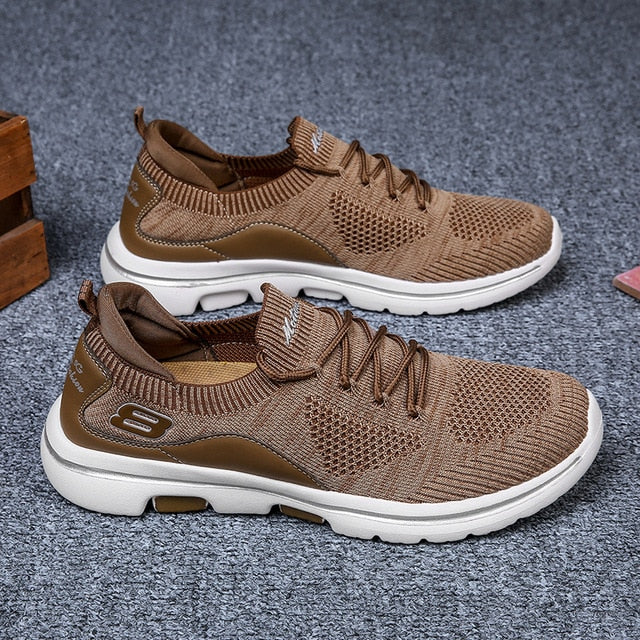 Men Shoes Jogging Sneakers For Men Summer Mesh Casual Sport Sock Shoes Lace-up Outdoor Running Shoes Man skecher Basket Shoes