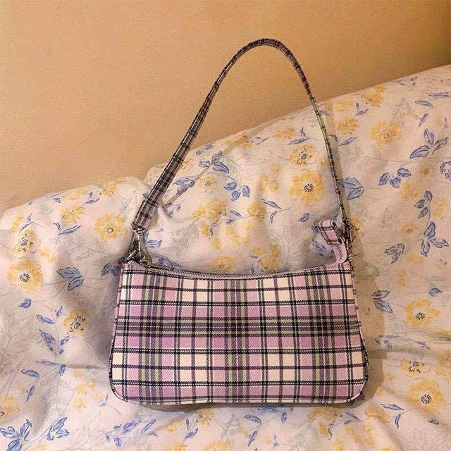 hot sale vintage retro bags designer ladies hand bags French plaid red bag woman elegant small bolsa feminina shoulder bags