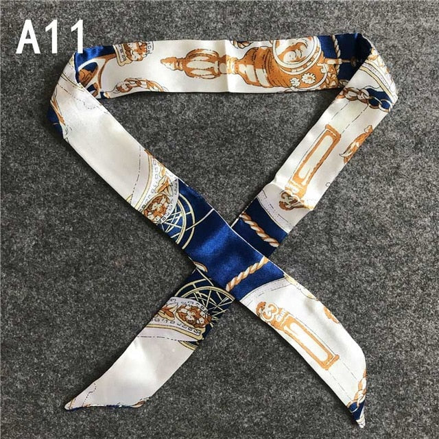 40 Colors New Silk Small Women Fashion Scarf Hair Bags Handle Decoration Tie Multifunction Hand Ribbon Scarf 4*100cm M30
