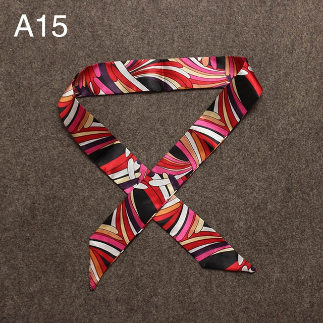 40 Colors New Silk Small Women Fashion Scarf Hair Bags Handle Decoration Tie Multifunction Hand Ribbon Scarf 4*100cm M30