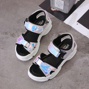 Sexy Open-toed Women Sport Sandals Wedge Hollow Out Women Sandals Outdoor Cool Platform Shoes Women Beach Summer Shoes 2019 New