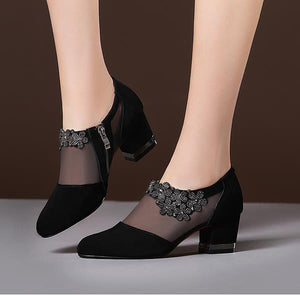 Summer mesh Peep Toe sandals sexy heels single shoes women shoes in Europe America 2020 spring summer Pumps gauze mujer