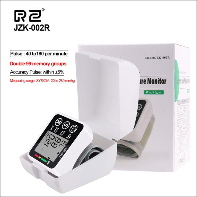 RZ Digital Wrist Blood Pressure Monitor Pulse Rate Heart Beat Rate Meter Device Medical Equipment Tonometer BP Sphygmomanometer