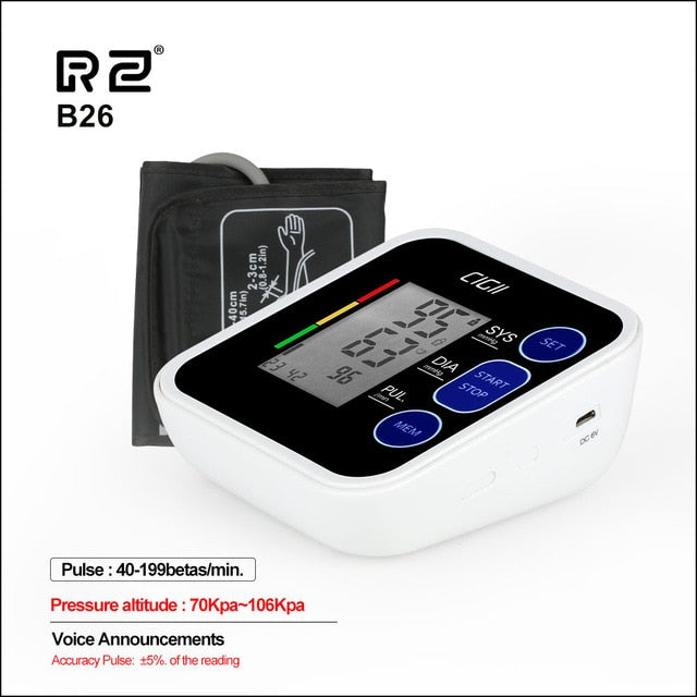 RZ Digital Wrist Blood Pressure Monitor Pulse Rate Heart Beat Rate Meter Device Medical Equipment Tonometer BP Sphygmomanometer