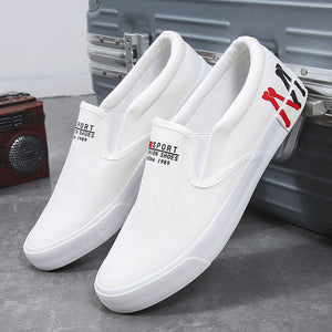 Spring New Men's Shoes Plus Size 39-47 Casual Sneakers White Canvas Shoes Boys Sport Sneakers Comfortable Men Loafers