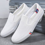 Spring New Men's Shoes Plus Size 39-47 Casual Sneakers White Canvas Shoes Boys Sport Sneakers Comfortable Men Loafers