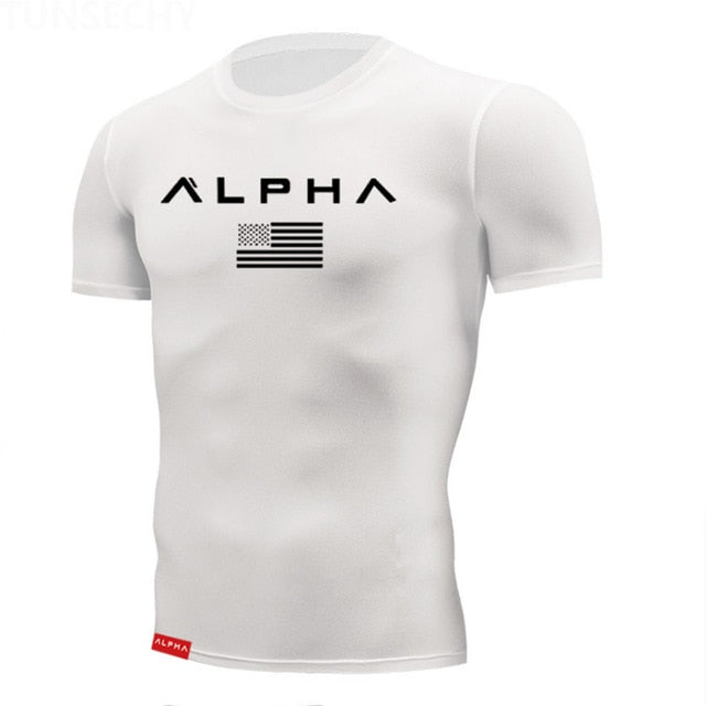 Tight t shirt Mens Short Sleeve Running Shirts Quick Dry Compression  tshirt Fitness Tights Sport Shirt Men Gym Sports Wear