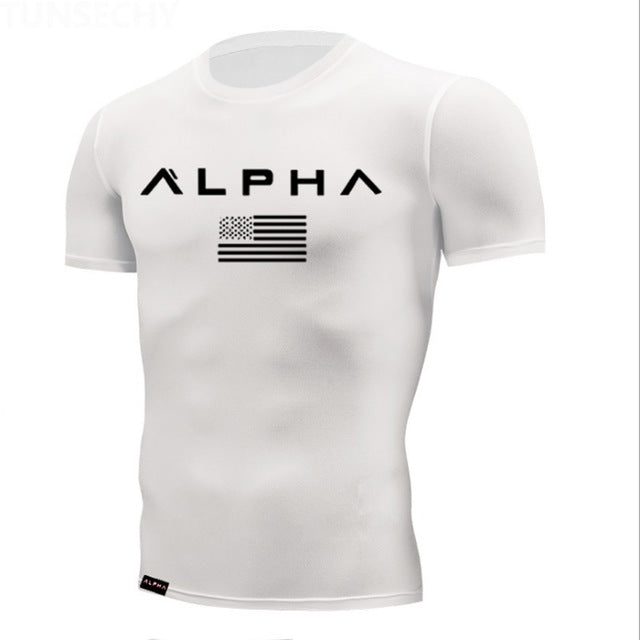 Tight t shirt Mens Short Sleeve Running Shirts Quick Dry Compression  tshirt Fitness Tights Sport Shirt Men Gym Sports Wear
