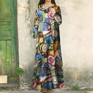 2020 Summer Bohemian Printed Dress ZANZEA Long Maxi Dresses Women Vintage Vestido Robe Pleated Plus Size Femme 3/4 Sleeve Tunic