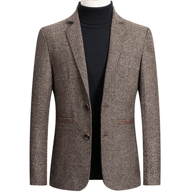 BOLUBAO Brand Men Blazer Wild Retro Prom Men's Suit Jacket High Quality Fashion British Style Slim Fit Warm Casual Blazer Male