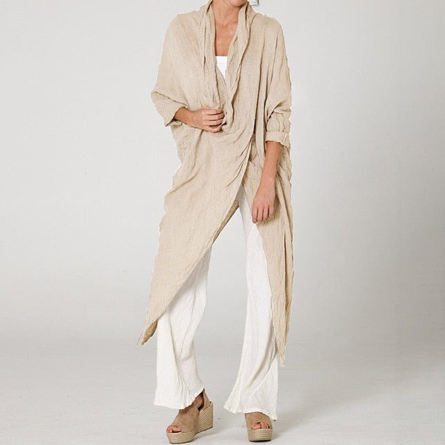 2020 Celmia Plus Size Women Tops and Blouses Vintage Long Shirt Casual Cowl Neck Long Sleeve Loose Asymmetrical Blusas Femininas