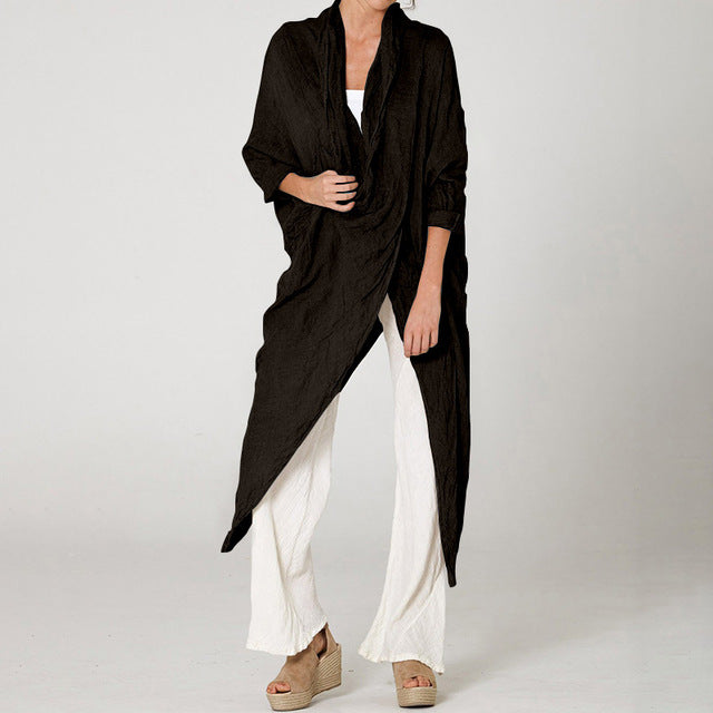 2020 Celmia Plus Size Women Tops and Blouses Vintage Long Shirt Casual Cowl Neck Long Sleeve Loose Asymmetrical Blusas Femininas