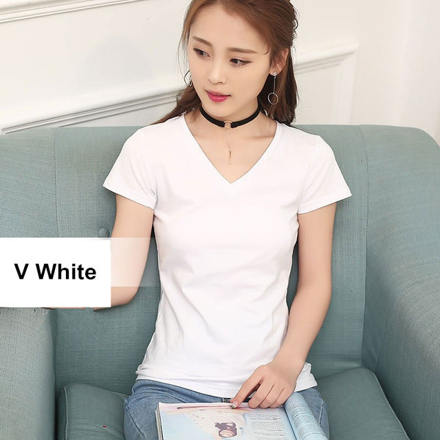 MRMT 2019 Brand New Womens 95% Cotton T-Shirt Pure Color Short Sleeve Women T shirt For Female Slim Tops Woman T shirts Clothing