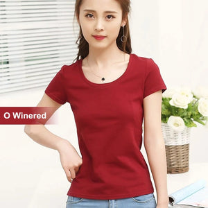 MRMT 2019 Brand New Womens 95% Cotton T-Shirt Pure Color Short Sleeve Women T shirt For Female Slim Tops Woman T shirts Clothing