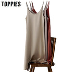 Toppies 2020 Spring Summer Women Satin Dress party Luxury Shiny Sundress Imitation Silk Dress