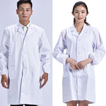 Unisex Long Sleeve White Lab Coat Men Women Lapel Collar Button Down Doctor Blouse with Pockets	Doctor Nurse Uniform