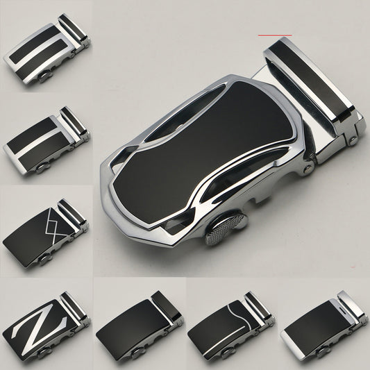 35mm Men Belt Buckle Automatic Luxury Brand Alloy Metal Belt Buckles Head Black Silver Dropshipping 2019