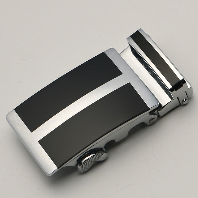 35mm Men Belt Buckle Automatic Luxury Brand Alloy Metal Belt Buckles Head Black Silver Dropshipping 2019