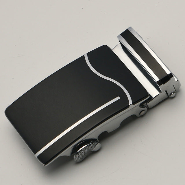 35mm Men Belt Buckle Automatic Luxury Brand Alloy Metal Belt Buckles Head Black Silver Dropshipping 2019