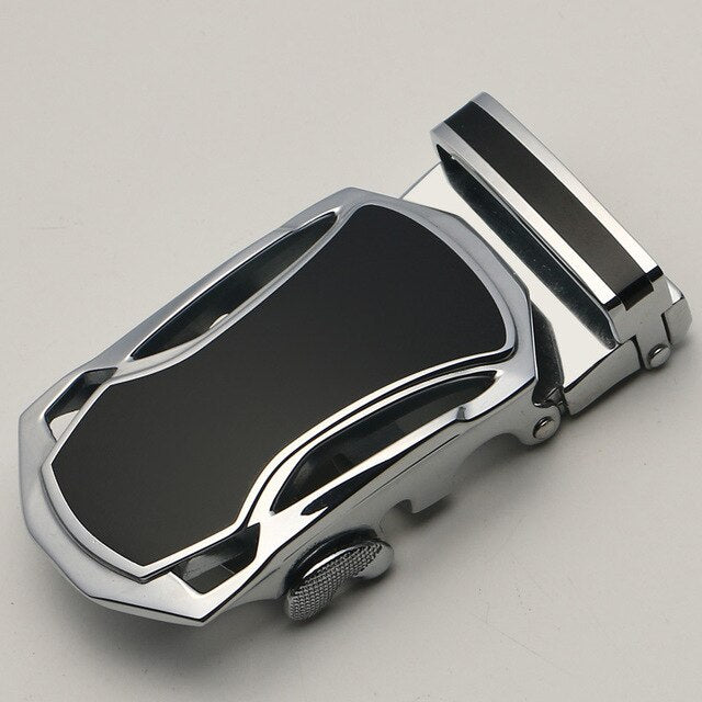 35mm Men Belt Buckle Automatic Luxury Brand Alloy Metal Belt Buckles Head Black Silver Dropshipping 2019