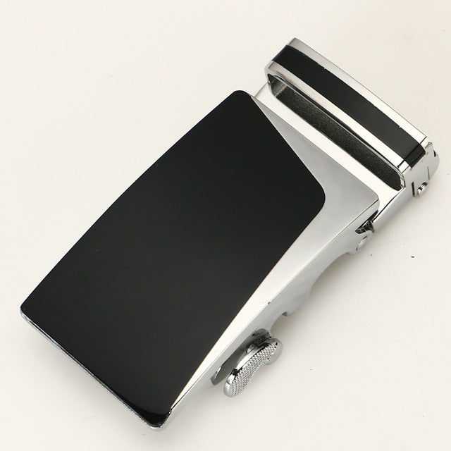 35mm Men Belt Buckle Automatic Luxury Brand Alloy Metal Belt Buckles Head Black Silver Dropshipping 2019