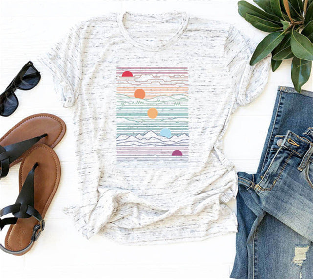 Elimiiya Abstract T shirt Women Oversized Print T-shirt Short Sleeve O-Neck  Womens clothing  Ladies Tops Tees 2020 Summer Top