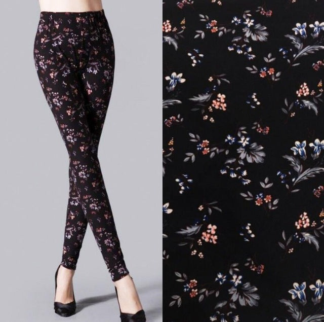 CUHAKCI Women Leggings Fashion Plaid Printing Legging Sexy Leggings Fitness Leggins Grid Floral Stripe Trouser High Waist Pants