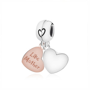100% Pure Silver Charm Bead Rose Gold Color Pendant Clip Charms CZ Fit Pandora Bracelets DIY Jewelry
