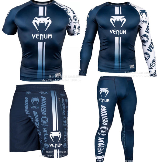 4pcs / set Men's Tracksuit Gym Fitness Compression Sport Suit Clothes Running Jogging Sports Wear Exercise Workout Tights